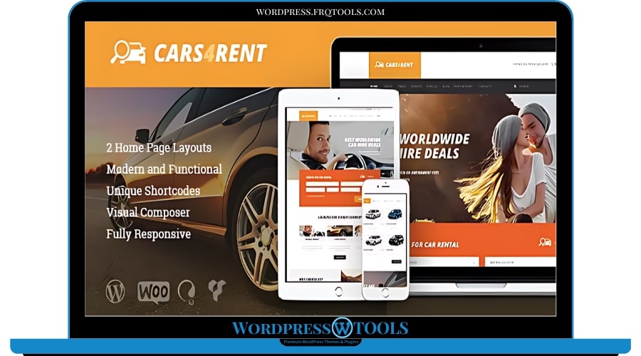 Cars4Rent Auto Rental Taxi Service WordPress Theme RTL