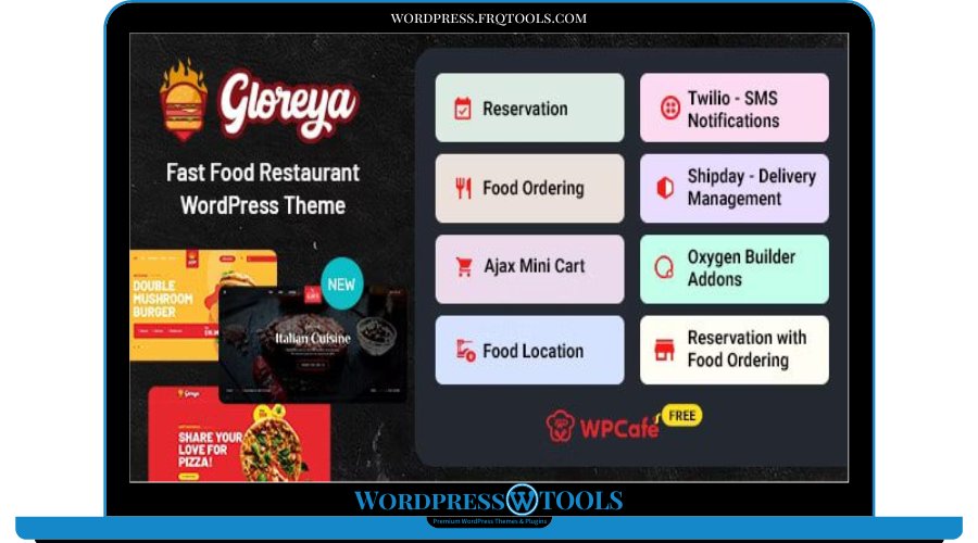 Gloreya – Food Ordering Delivery Restaurant WordPress Theme