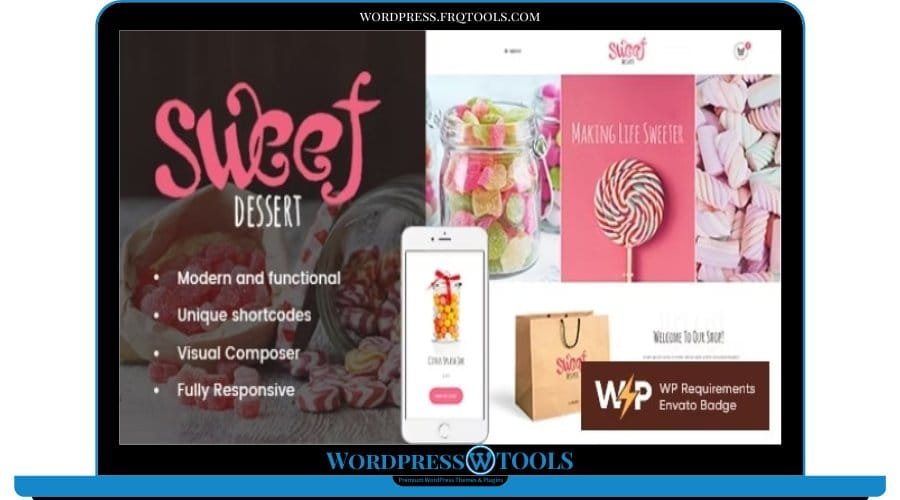 Sweet Dessert Theme Candy Shop & Cafe WordPress Theme