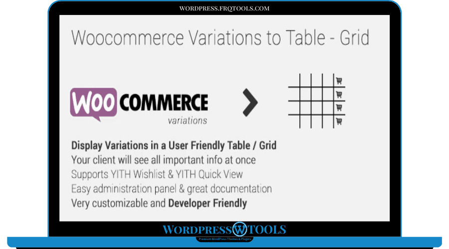 Woocommerce Variations to Table – Grid