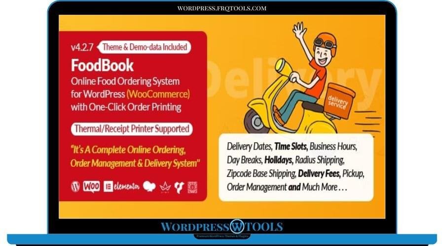 FoodBook Online Food Ordering Delivery System for WordPress with One Click Order Printing