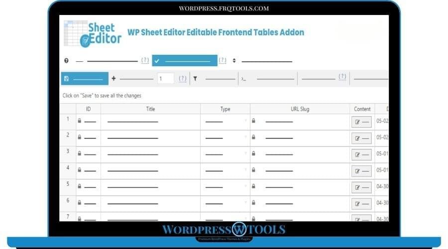WP Sheet Editor Editable Frontend Tables Addon